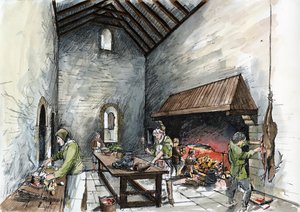 Konyhablokk vagy „tartsa meg” a Wolvesey-ben, Old Bishop