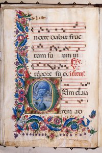 Piccolomini Könyvtár: kóruskönyv, cod. 20,5, ff. 36v „Aeolus”-szal, Liberale da Verona (kb. 1445-1527/9).