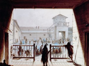 Fort Laramie, Alfred Jacob Miller (1810-1874), akvarell, USA alkotó: Unbekannt Unbekannt