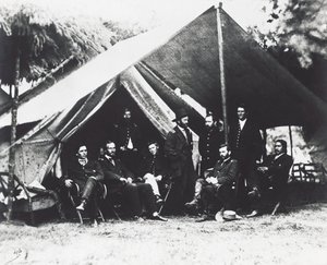 Ulysses Grant tábornok és munkatársai City Pointban, 1864 nyarán, amerikai polgárháború, USA alkotó: Unbekannt Unbekannt