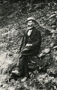 Jean-Antoine Carrel (1829-1890 Valtournenche), Aosta-völgyi hegymászó, aki először lépett fel a Matterhorn csúcsára olasz oldalról augusztus 16-án alkotó: Unbekannt Unbekannt