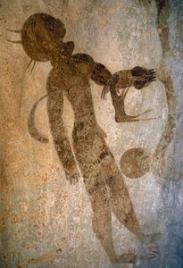 Férfi úszás, sziklafestés, Tassili n