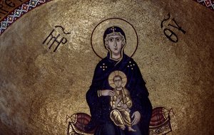 Szűz Mária mozaikja a 10. század elején alapított Hosios Loukas kolostor belsejéből, Görögország alkotó: Unbekannt Unbekannt