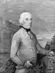 Michael Friedrich von Melas (1729-1806), az Osztrák Birodalom erdélyi születésű tábornagyának portréja a napóleoni háborúk idején, metszet alkotó: Unbekannt Unbekannt