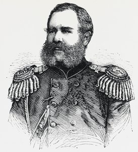 Nyikolaj Obrucsev (1830-1904) orosz tábornok portréja, metszet alkotó: Unbekannt Unbekannt