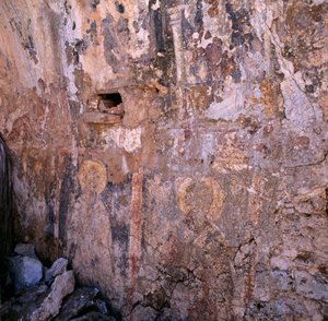 Freskók maradványai templomromokban a görögországi Skavopoula-ban, Krétán (fotó) alkotó: Unbekannt Unbekannt