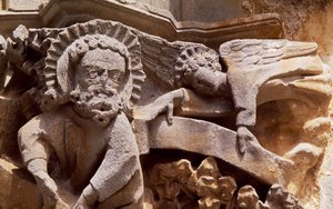 Spanyolország, Navarra, Ujue, Santa Maria templom, építészeti részlet alkotó: Unbekannt Unbekannt