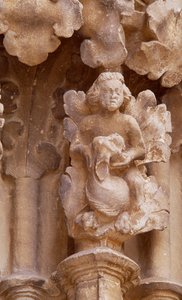Spanyolország, Navarra, Ujue, Santa Maria templom, építészeti részlet alkotó: Unbekannt Unbekannt