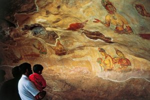 Sri Lanka, Sigiriya, Fiatal nőket ábrázoló freskók alkotó: Unbekannt Unbekannt