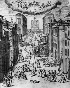 A pestis Milánóban 1630-ban, rézkarc, Olaszország alkotó: Unbekannt Unbekannt