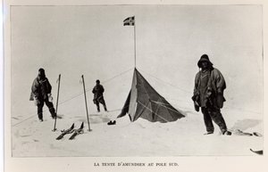 Roald Amundsen (1872-1928) sátrat hagyott a Déli-sarkon 1911-ben, 1912-ben alkotó: Lieutenant Henry Robertson Bowers