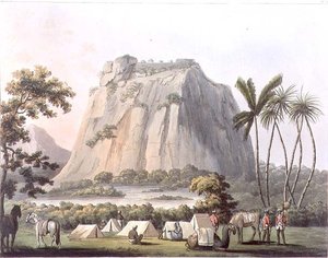 Shole Ghurry északi nézete, 32. tábla a „Picturesque Scenery in the Kingdom of Mysore”-ból, Harradon metszet, pub. írta: Edward Orme (1774-1820 körül) 1805 (akvatinta)
