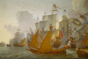 Akció a holland flotta és a barbár kalózok között, 1670 körül (olajfestmény)
