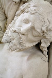 A síremlék és a Szűz ájulása, részlet: Jézus feje alkotó: Ligier Richier