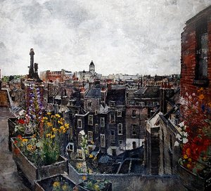 City of London Skies and Flowers (High Holborn tetői) 1930-as évek (olaj, vászon) alkotó: Lily Delissa Joseph