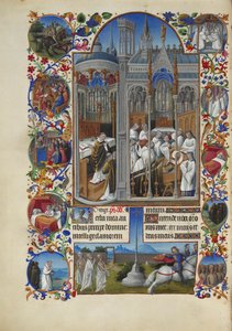 Très Riches Heures du duc de Berry Folio 86, verso - Raymond Diocrès temetése alkotó: Limbourg Brothers