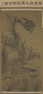 Hawk Pursuing Water Fowl, Ming-dinasztia, 15. század vége – 16. század eleje (tinta és szín a selyemen)
