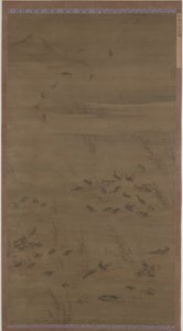 Homokra szálló libák, Ming-dinasztia, 1621. alkotó: Lin Xue
