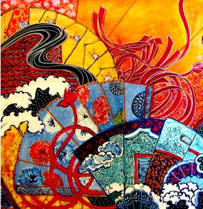 Oriental Fans, 2013 (vegyes, akril, tus, olaj)