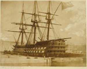 A H.M.S. Duke of Wellington Keyhamban, Angliában. alkotó: Linnaeus Tripe