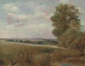 Hampsteadi táj, Harrow a távolban, 1849-55 körül (olaj, vászon) alkotó: Lionel Constable