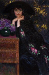 Ibolya női portré, 1920. alkotó: Lionne