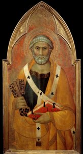 Szent Péter (San Pietro) Detrempe ábrázolása fán, Lippo Memmi (1317-1347 között ismert) XIV. század V. 0,94x0,44 m - Szent Péter (San Pietro) ábrázolása. Lippo Memmi tempera fán (1317-től 1347-ig ismert)