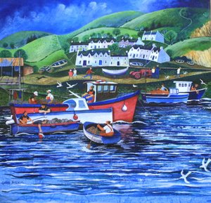 Landing the Catch,2010,(akril, papír) alkotó: Lisa Graa Jensen
