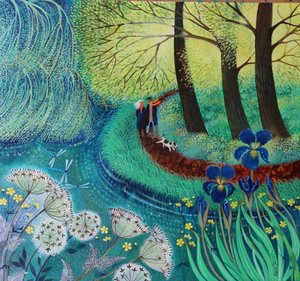 Wey folyó séta, 2017, (akril, papír) alkotó: Lisa Graa Jensen