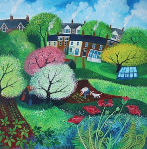 Suburbia, 2018 (akril, papír) alkotó: Lisa Graa Jensen