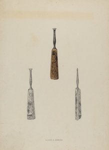 Bőr útmutató jelölő, c. 1937. alkotó: Lloyd Charles Lemcke