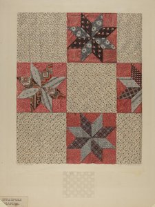 Star Design Comforter, c. 1937. alkotó: Lloyd Charles Lemcke