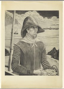 Breton csavar Breton Fisherman II (eredeti cím) alkotó: Lodewijk Schelfhout (signed by artist)