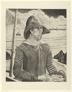 Breton csavar Breton Fisherman II (eredeti cím) alkotó: Lodewijk Schelfhout (signed by artist)