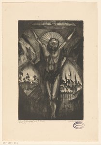 Krisztus a kereszten Le Christ I (eredeti cím a tárgyon) alkotó: Lodewijk Schelfhout (signed by artist)