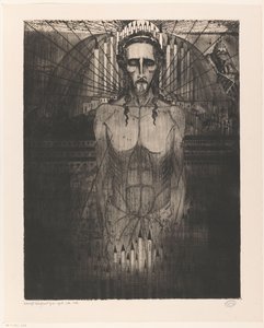 Krisztus a katedrálisok közepén Les Cathédrales (eredeti cím) alkotó: Lodewijk Schelfhout (signed by artist)