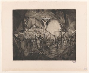 Golgota I (eredeti cím a tárgyon) alkotó: Lodewijk Schelfhout (signed by artist)
