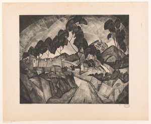 Dombos táj Provence-ban La Provence (eredeti cím a tárgyon) alkotó: Lodewijk Schelfhout (signed by artist)