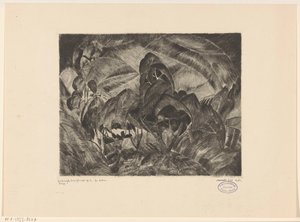 Dombos táj fákkal Les Arbres (eredeti cím a tárgyon) alkotó: Lodewijk Schelfhout (signed by artist)