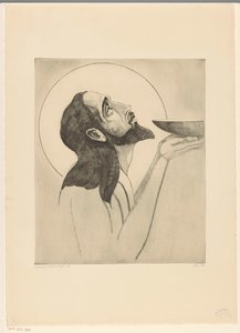 Johannes de Doper Keresztelő Szent János (eredeti cím) alkotó: Lodewijk Schelfhout (signed by artist)