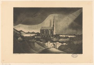 székesegyház La Cathédrale (eredeti cím) alkotó: Lodewijk Schelfhout (signed by artist)