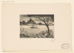 Vitorlás hajó egy öbölben Le Bateau (eredeti cím) alkotó: Lodewijk Schelfhout (signed by artist)