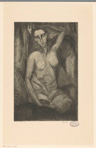 ülő nő Femme assise (eredeti cím) alkotó: Lodewijk Schelfhout (signed by artist)