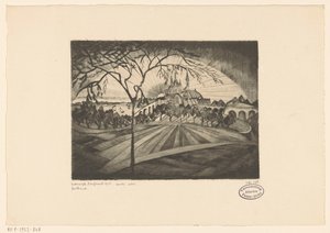 Napnyugta Coucher de soleil (eredeti cím a tárgyon) alkotó: Lodewijk Schelfhout (signed by artist)