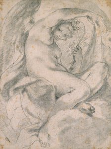 Egy nimfa, esetleg flóra felhők között, 1575-1619 alkotó: Lodovico Carracci