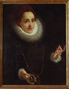 Portré egy hölgyről, aki egy úriember portréját tartja alkotó: Lodovico Carracci