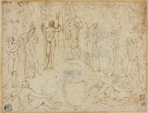 Tanulmány a tézis következtetéséhez, amelyet Mantova hercegének mutattak be alkotó: Lodovico Carracci