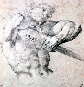 Egy ábra tanulmányozása, c1575-1619 alkotó: Lodovico Carracci