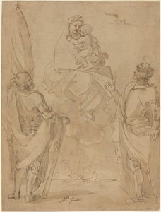 A Szűz és a Gyermek Szent Györgynek és Vilmosnak megjelenő alkotó: Lodovico Carracci