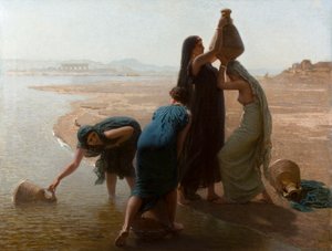 Franciául:  Femmes fellahs au bord du Nil
Hebrew: נשים שואבות מים על שפת הנילוס